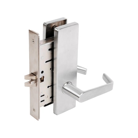 Falcon Entry/Office Mortise Lock, Less Cylinder, Dane Lever, Napa Escutcheon, Satin Chrome MA521L DN 626
